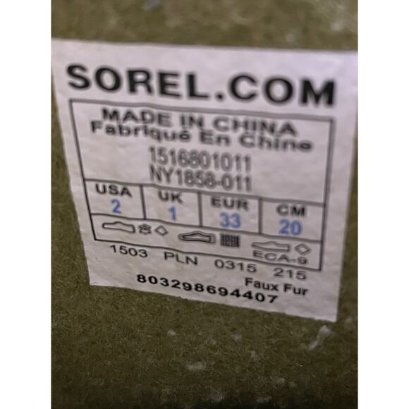 EUC - Sorel Joan of Arctic Youth Black Faux Fur Waterproof Winter Boots - Picture 6 of 6